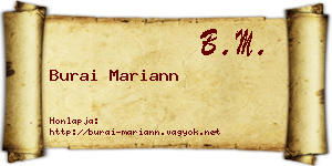 Burai Mariann névjegykártya