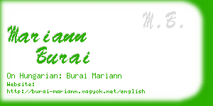 mariann burai business card